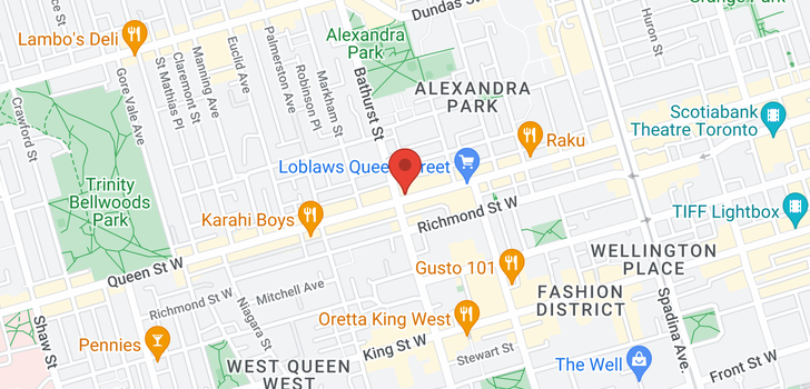 map of 580 QUEEN ST W